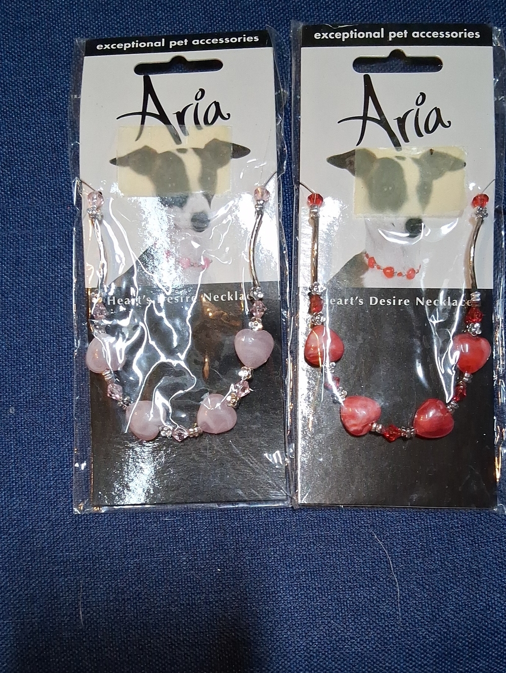 Aria Heart Bead Necklace — Pink and Red Options Dog Jewelry